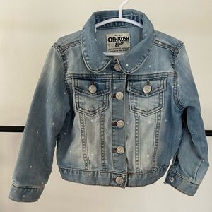 OshKosh B'gosh Light Blue Jean Jacket with Polka Dots